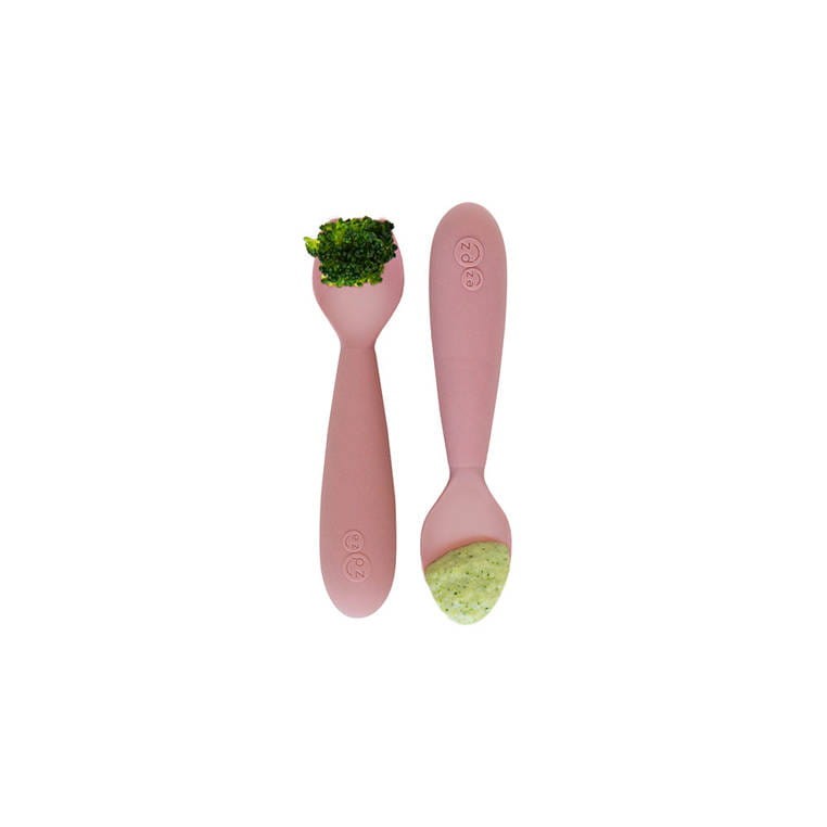 Komplet silikonowych sztućców Mini Utensils pastelowy róż EZPZ