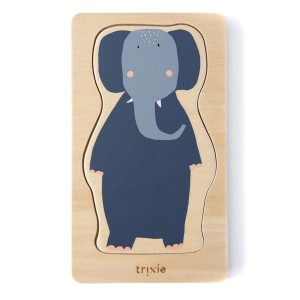 Zwierzęta Drewniane 4 Warstwowe Puzzle Trixie Baby