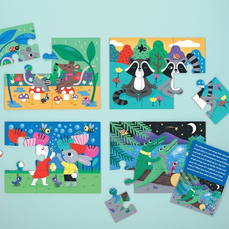 Puzzle progresywne Uważność 4, 6, 9 i 12 el. 2+ Mudpuppy