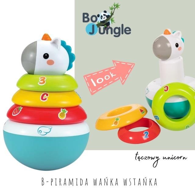 Piramida wańka wstańka tęczowy Unicorn Bo Jungle