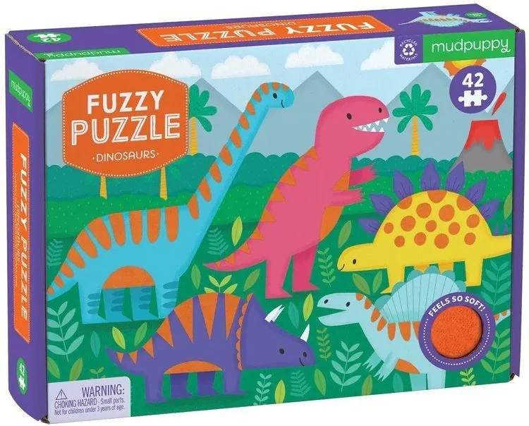 Puzzle sensoryczne z miękkimi aplikacjami Dinozaury 42 el. 3+ Mudpuppy