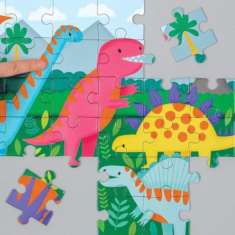 Puzzle sensoryczne z miękkimi aplikacjami Dinozaury 42 el. 3+ Mudpuppy