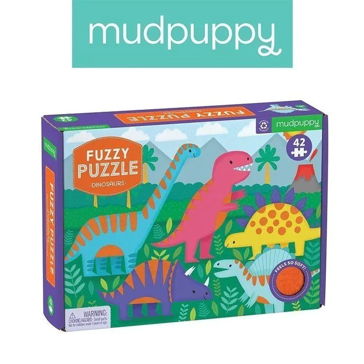 Puzzle sensoryczne z miękkimi aplikacjami Dinozaury 42 el. 3+ Mudpuppy