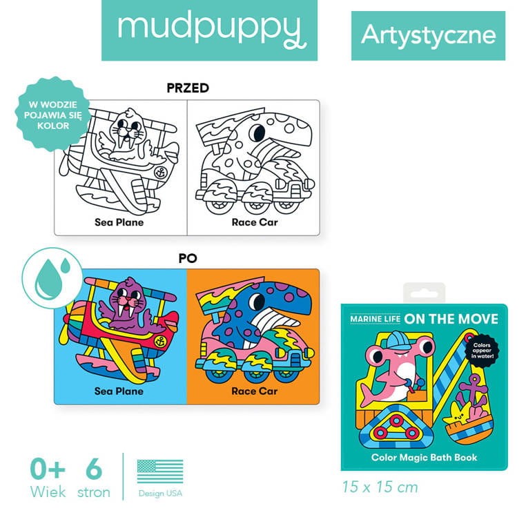 Magiczna książeczka do kąpieli Podwodni kierowcy Mudpuppy
