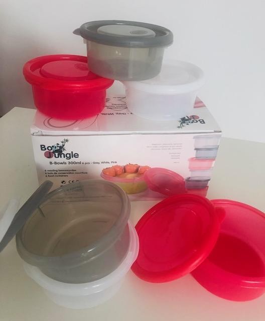 Pojemniki 300 ml ( 6 sztuk) pink-white-grey Bo Jungle
