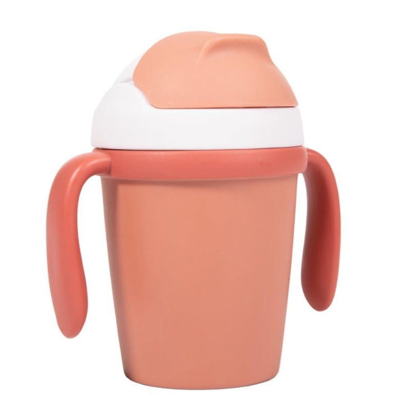Kubek do picia ze słomką BIOplastik CPLA terracotta Bo Jungle