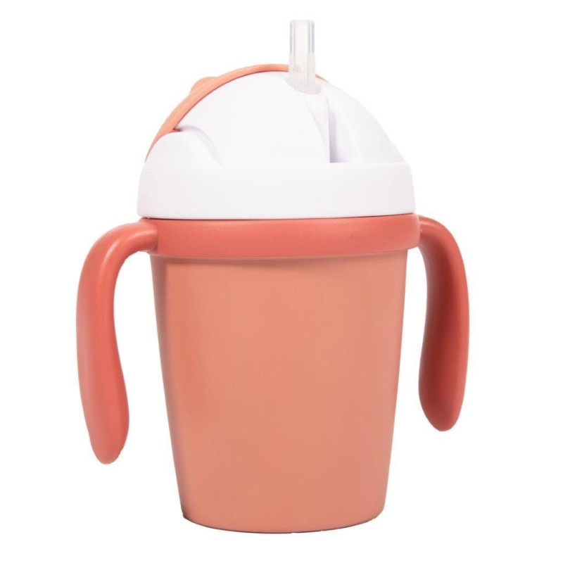 Kubek do picia ze słomką BIOplastik CPLA terracotta Bo Jungle