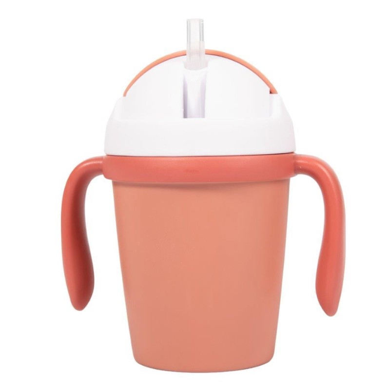 Kubek do picia ze słomką BIOplastik CPLA terracotta Bo Jungle