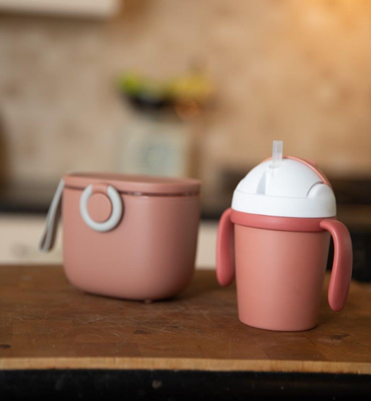 Kubek do picia ze słomką BIOplastik CPLA terracotta Bo Jungle