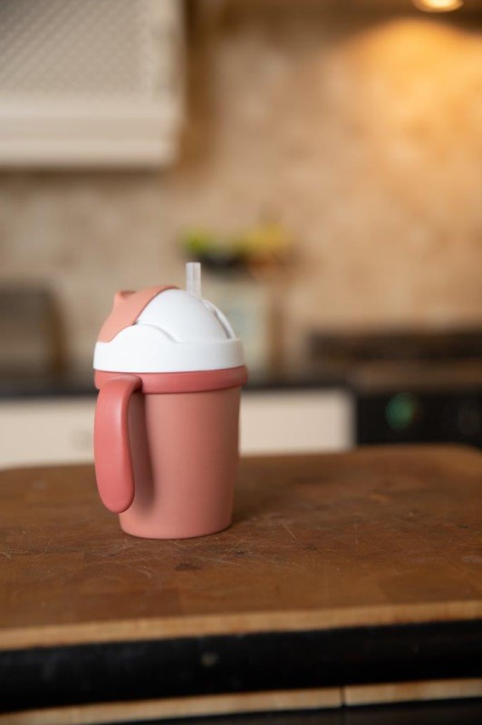 Kubek do picia ze słomką BIOplastik CPLA terracotta Bo Jungle