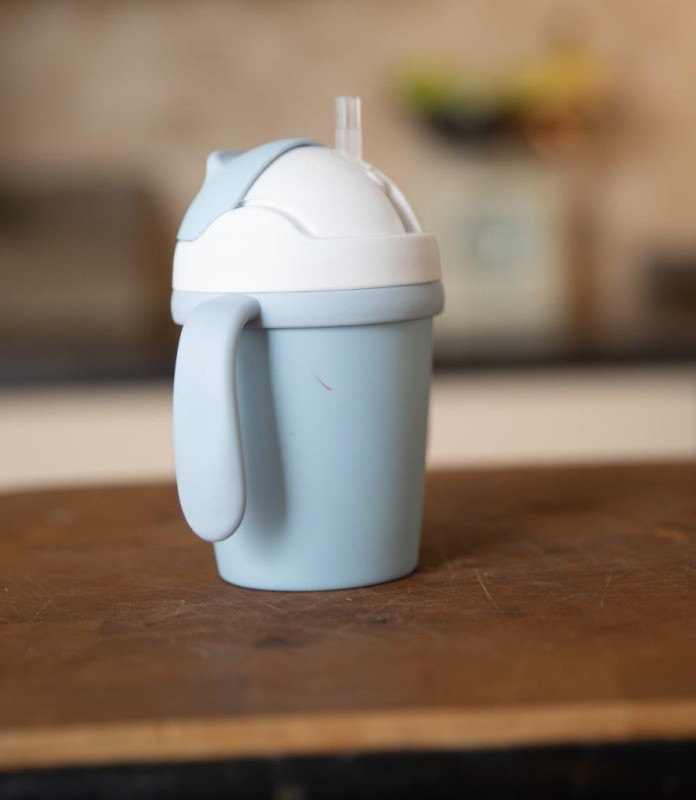 Kubek do picia ze słomką BIOplastik CPLA blue Bo Jungle