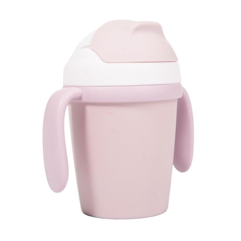 Kubek do picia ze słomką BIOplastik CPLA pink Bo Jungle