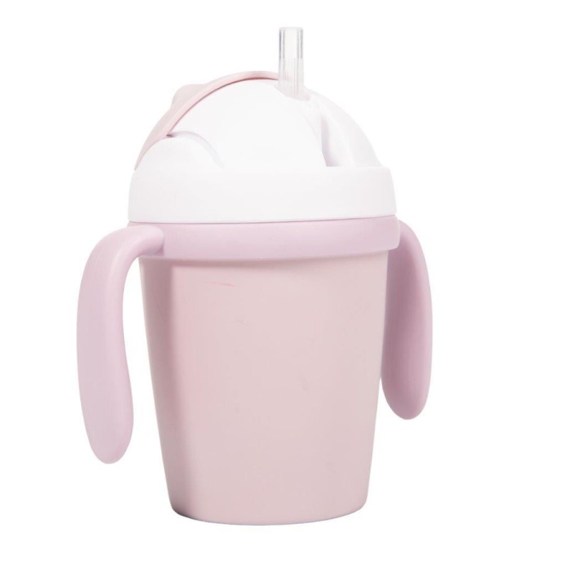 Kubek do picia ze słomką BIOplastik CPLA pink Bo Jungle