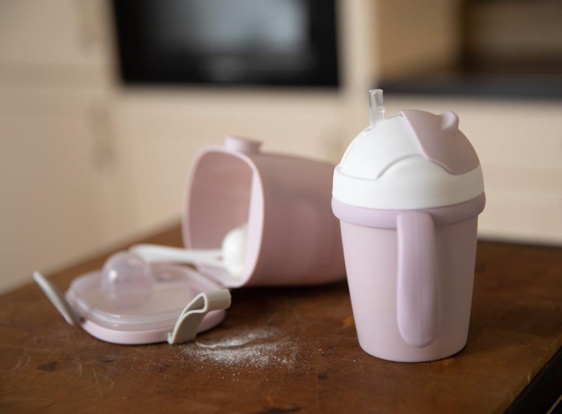 Kubek do picia ze słomką BIOplastik CPLA pink Bo Jungle