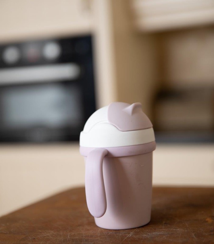 Kubek do picia ze słomką BIOplastik CPLA pink Bo Jungle