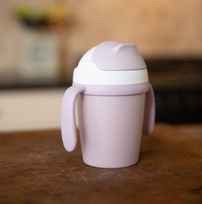 Kubek do picia ze słomką BIOplastik CPLA pink Bo Jungle