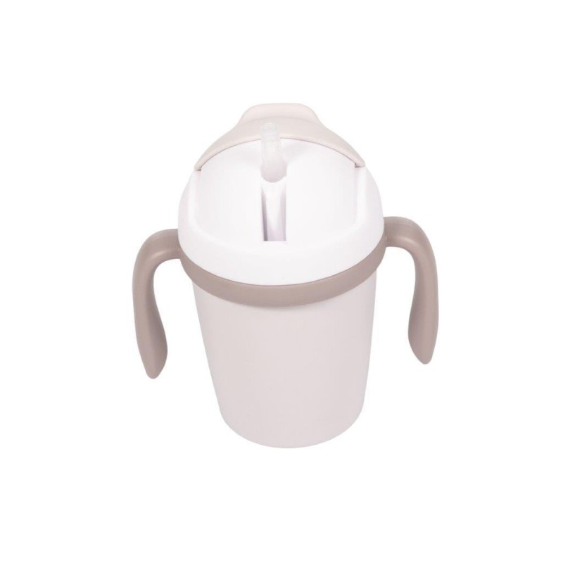 Kubek do picia ze słomką BIOplastik CPLA grey Bo Jungle