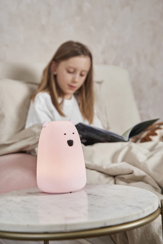 Miś Duży Lampka Silikonowa Różowa Rabbit & Friends