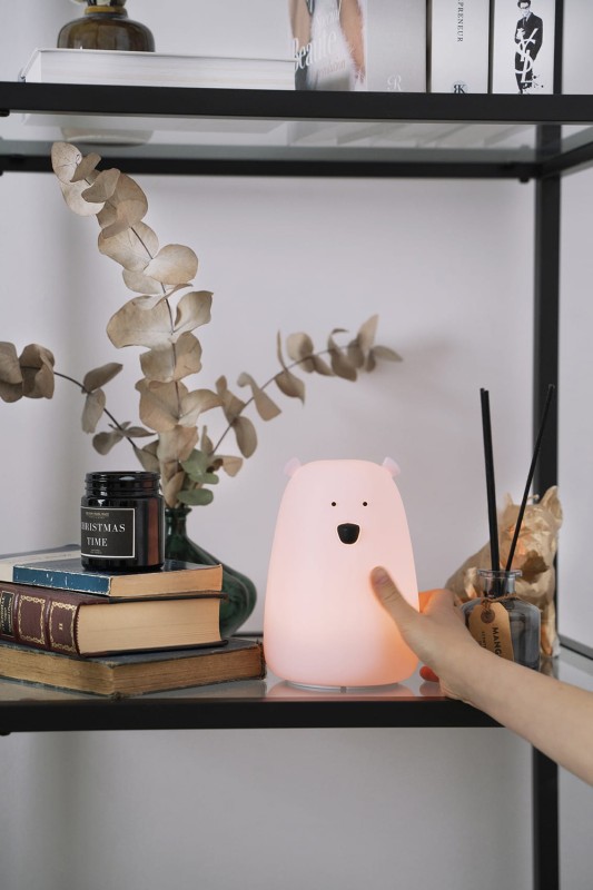 Miś Duży Lampka Silikonowa Różowa Rabbit & Friends