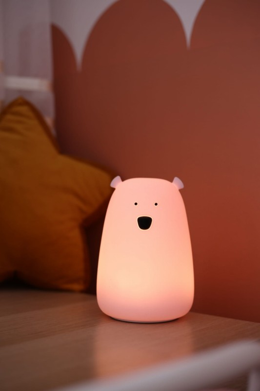 Miś Duży Lampka Silikonowa Różowa Rabbit & Friends