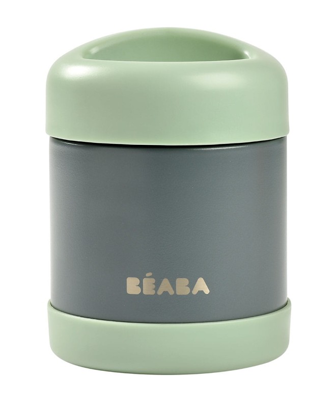 Pojemnik-termos obiadowy ze stali nierdzewnej z hermetycznym zamknięciem 300 ml Mineral grey/Sage green Beaba