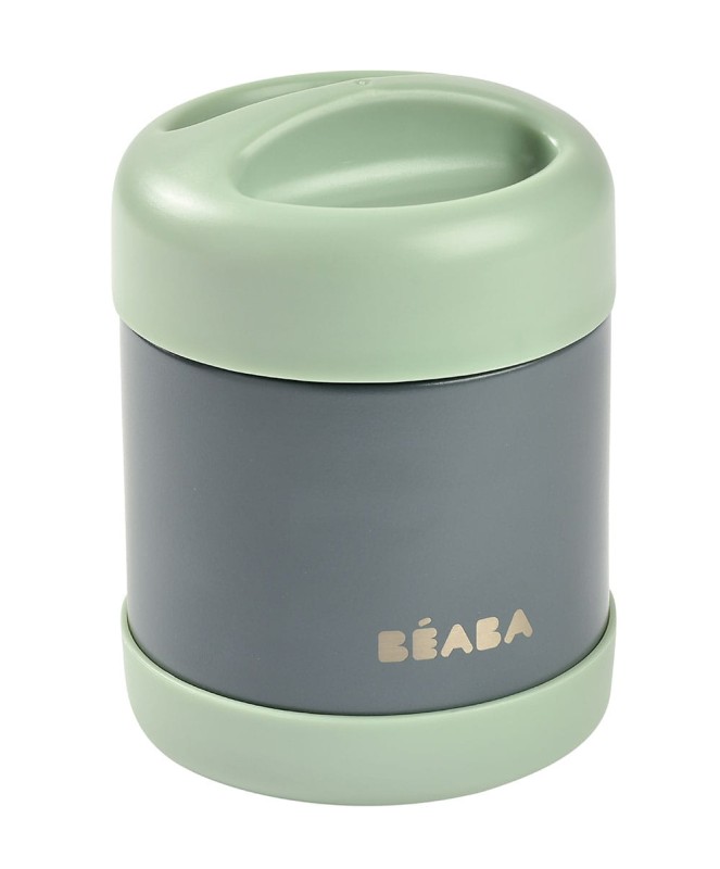 Pojemnik-termos obiadowy ze stali nierdzewnej z hermetycznym zamknięciem 300 ml Mineral grey/Sage green Beaba