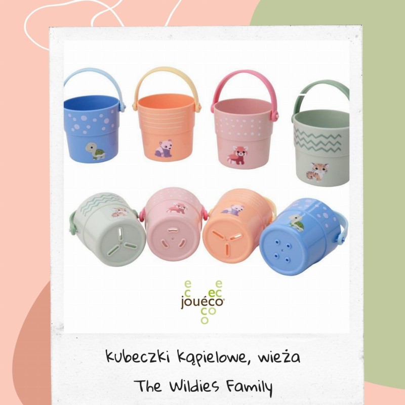 Kubeczki Kąpielowe Wieża The Wildies Family 4 szt Joueco