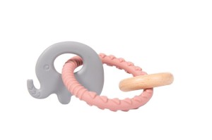 Silikonowy gryzak pierścień Elephant Pink Bo Jungle