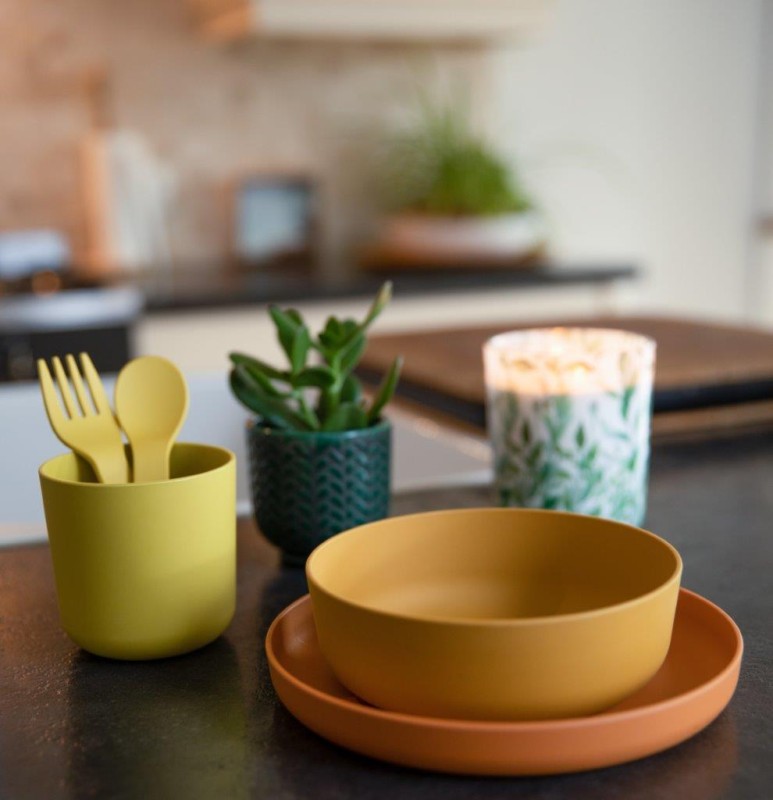 Zestaw naczyń 5 elem. BIOplastik CPLA ochre Bo Jungle