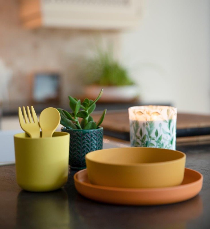 Zestaw naczyń 5 elem. BIOplastik CPLA ochre Bo Jungle