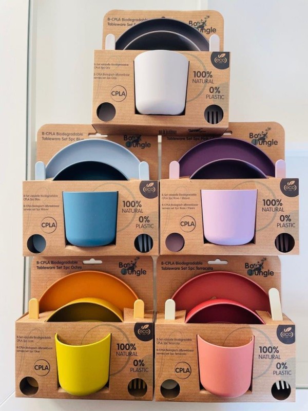 Zestaw naczyń 5 elem. BIOplastik CPLA ochre Bo Jungle