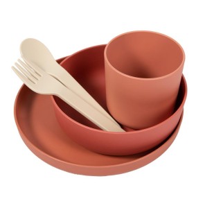 Zestaw naczyń 5 elem. BIOplastik CPLA terracotta Bo Jungle