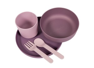 Zestaw naczyń 5 elem. BIOplastik CPLA purplepink Bo Jungle