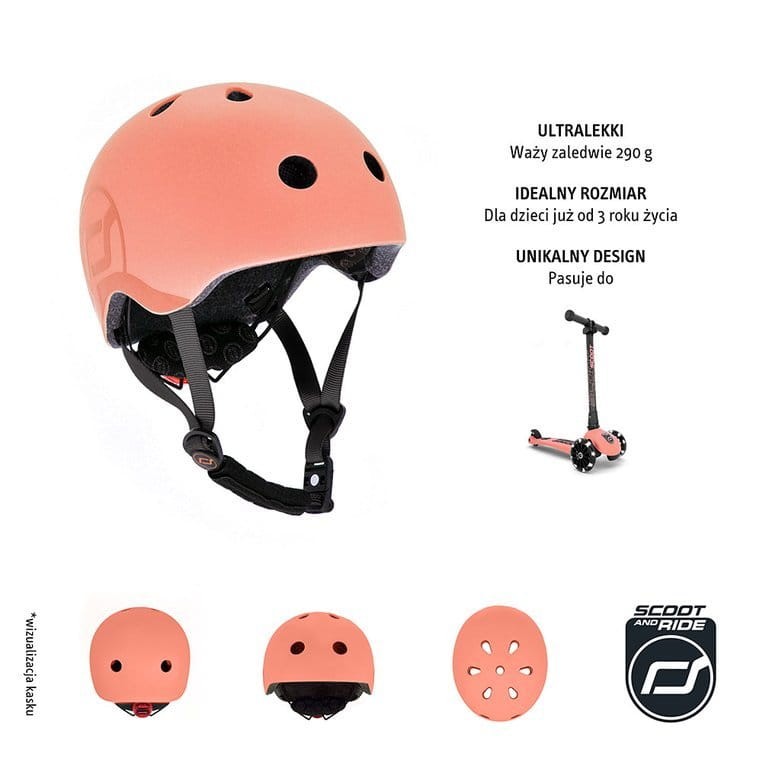 Scoot and Ride Kask S-M dla dzieci 3+ Peach