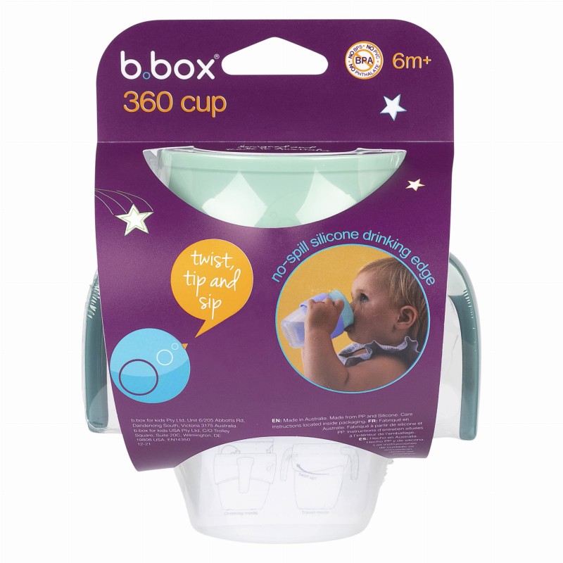 Kubek 360 do nauki picia dla dzieci – kubek treningowy niekapek emerald forest b.box