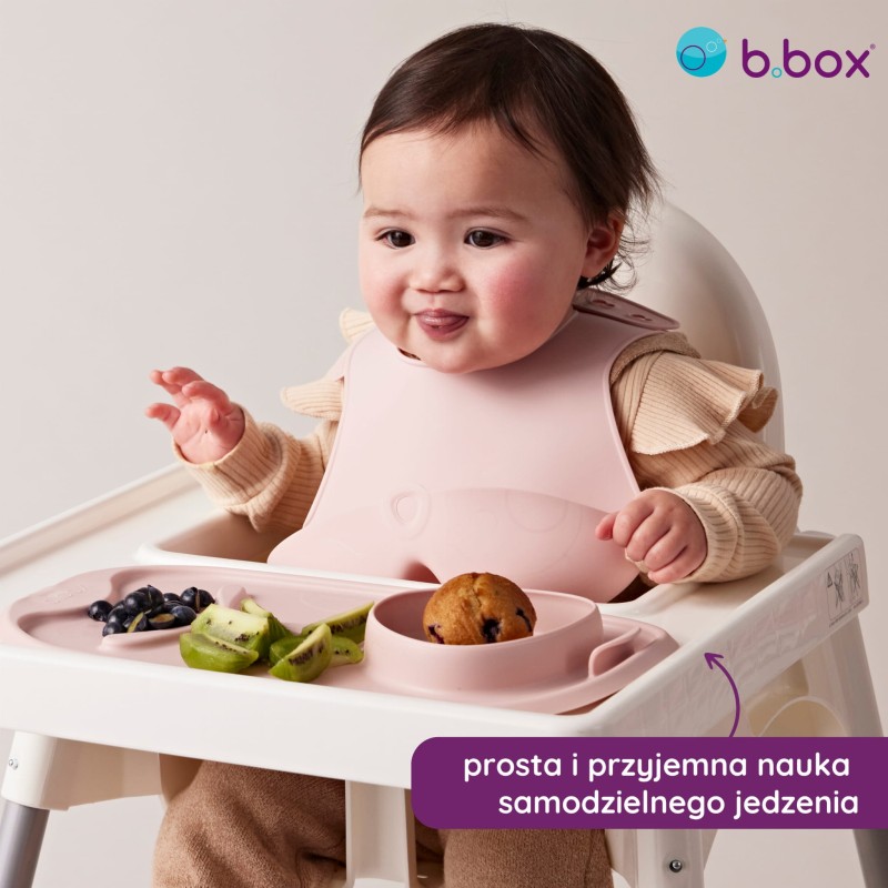Zwijana mata BLW do nauki samodzielnego jedzenia dla dzieci szałwia roll + go b.box