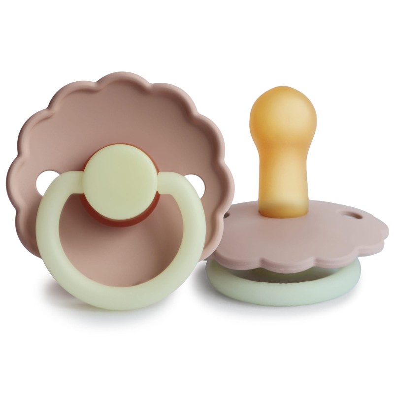 Smoczek uspokajający Night Daisy Kauczuk Blush 6-18m FRIGG