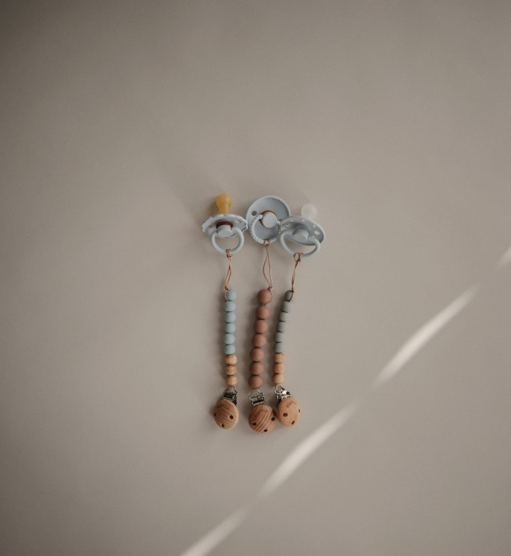 Smoczek uspokajający Rope Silikon Powder Blue 0-6m FRIGG
