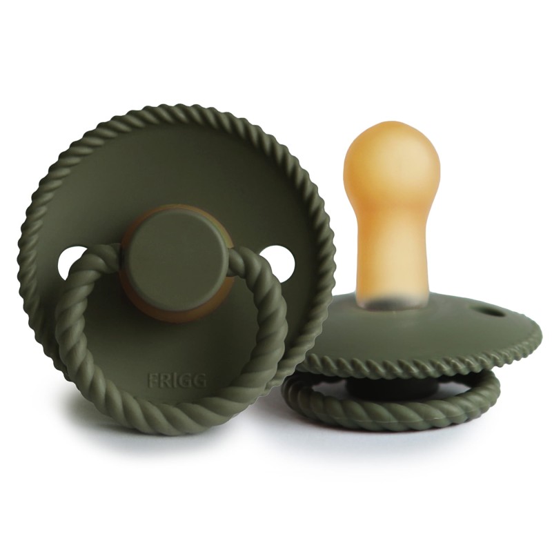 Smoczek uspokajający Rope Kauczuk Olive 6-18m FRIGG