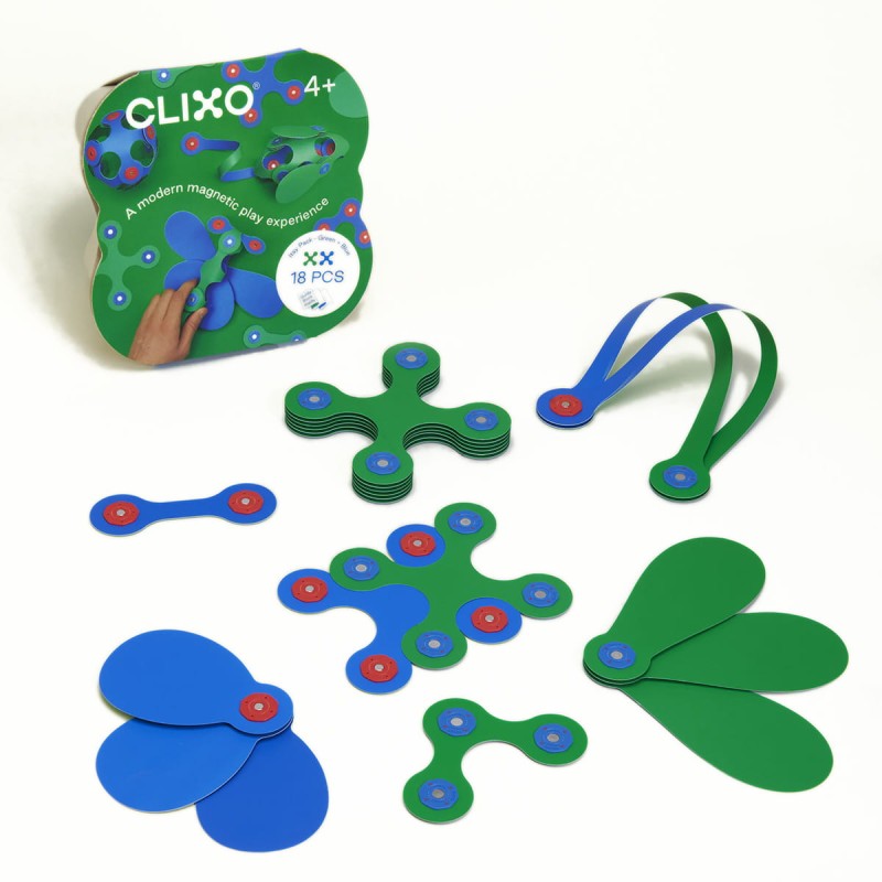 Układanka Magnetyczna Itsy Pack Zielono-Niebieski CLIXO