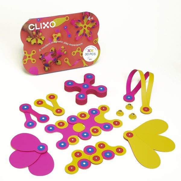 Klocki Magnetyczne Crew Pack Żółto-Różowe CLIXO