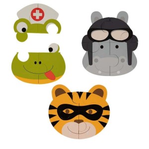 Puzzle Animal tygrys hipo żabka 3 szt Bo Jungle