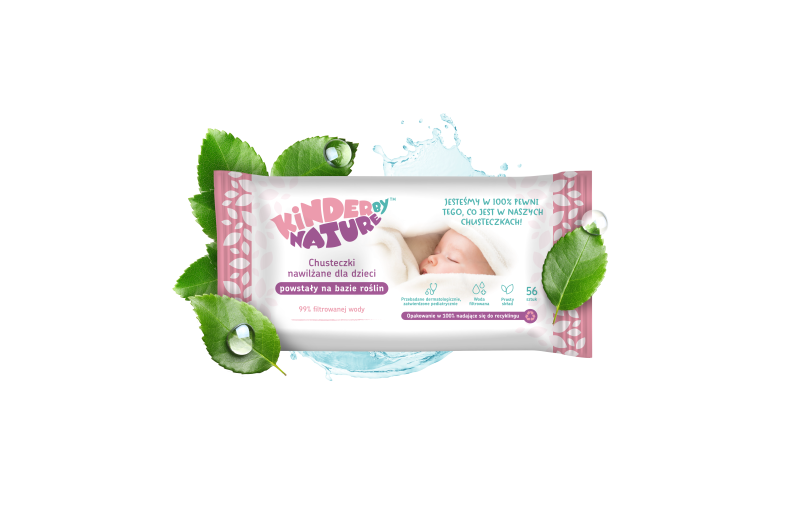 Chusteczki nawilżane Kinder by Nature dla niemowląt i dzieci 3 opakowania (168 szt.) + etui
