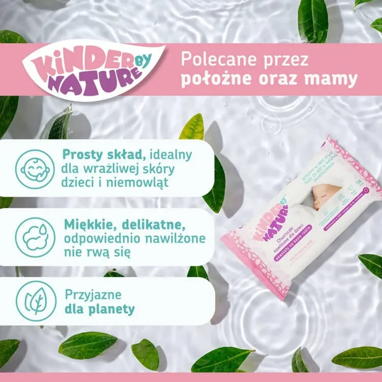 Chusteczki nawilżane Kinder by Nature dla niemowląt i dzieci 3 opakowania (168 szt.) + etui