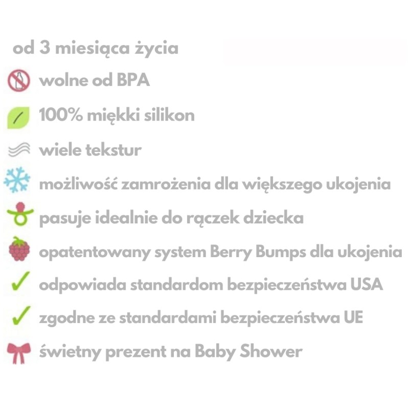Gryzak Różowa Malina RaZbaby