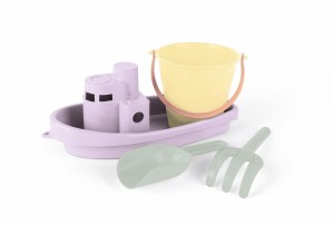 Zestaw do piasku z dużą łódką pastel pink Dantoy
