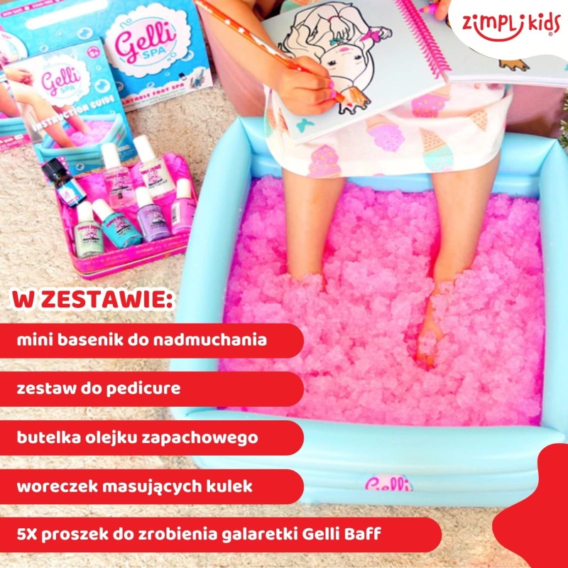 Domowe spa dla stóp z miską, przybornikiem i galaretką Gelli Spa 5+ Zimpli Kids