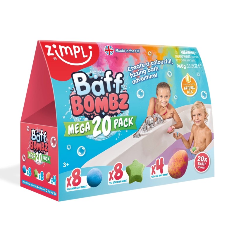 Musujące bomby do kąpieli zmieniające kolor wody Baff Bombz 20 szt. 3+ Zimpli Kids