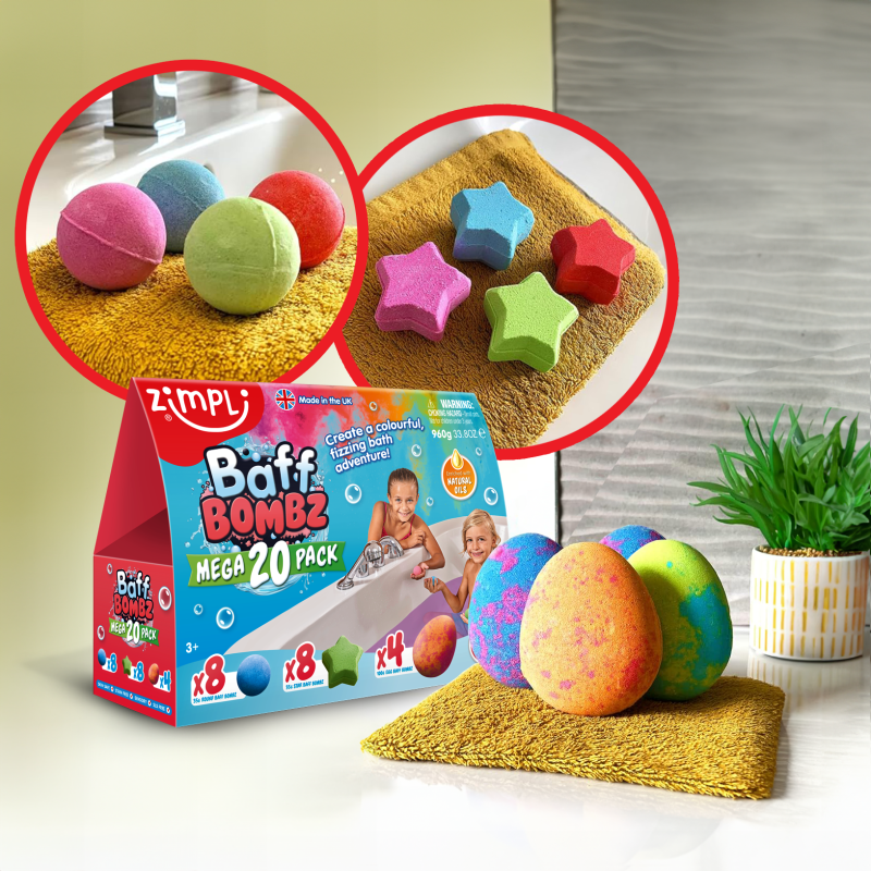 Musujące bomby do kąpieli zmieniające kolor wody Baff Bombz 20 szt. 3+ Zimpli Kids
