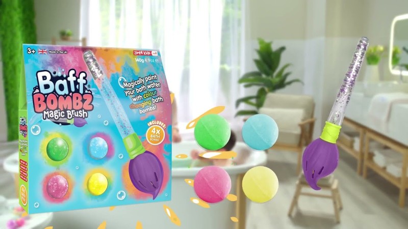 Kule do kąpieli zestaw 4 szt. z pędzlem Baff Bombz Magic Brush 3+ Zimpli Kids